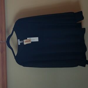 NWT Large Black Calvin Klein Top With Sheer Sleeves